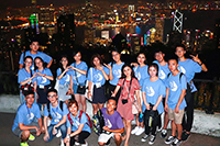 Students enjoy the glamorous view of both sides of the Victoria Harbour from the Victoria Peak
